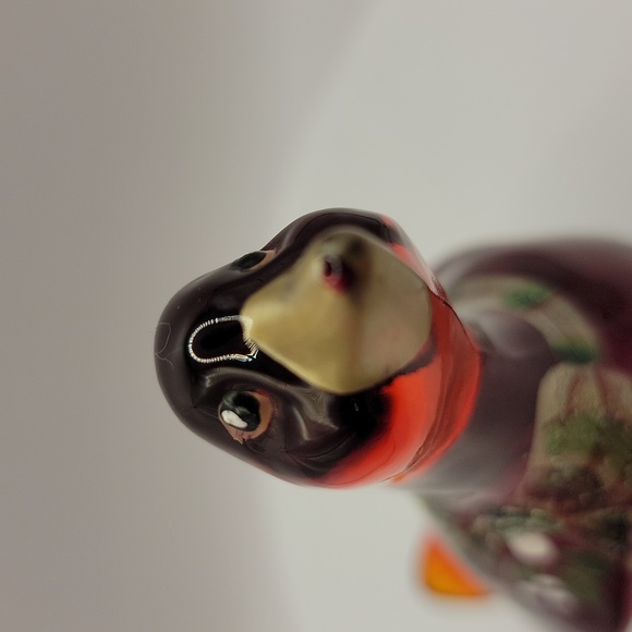 Signed Fenton Ruby Red Goose w/Hand Painted Christmas Ribbon & Bow - Picture 6 of 14